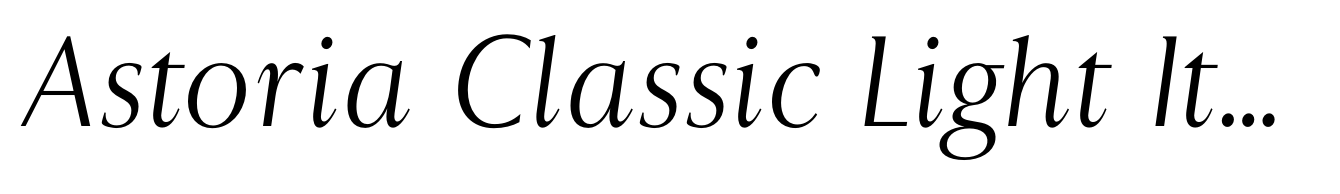 Astoria Classic Light Italic